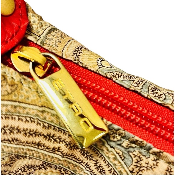 ETRO Profumi Tan Red & Gray Paisley Bag - Picture 5 of 6